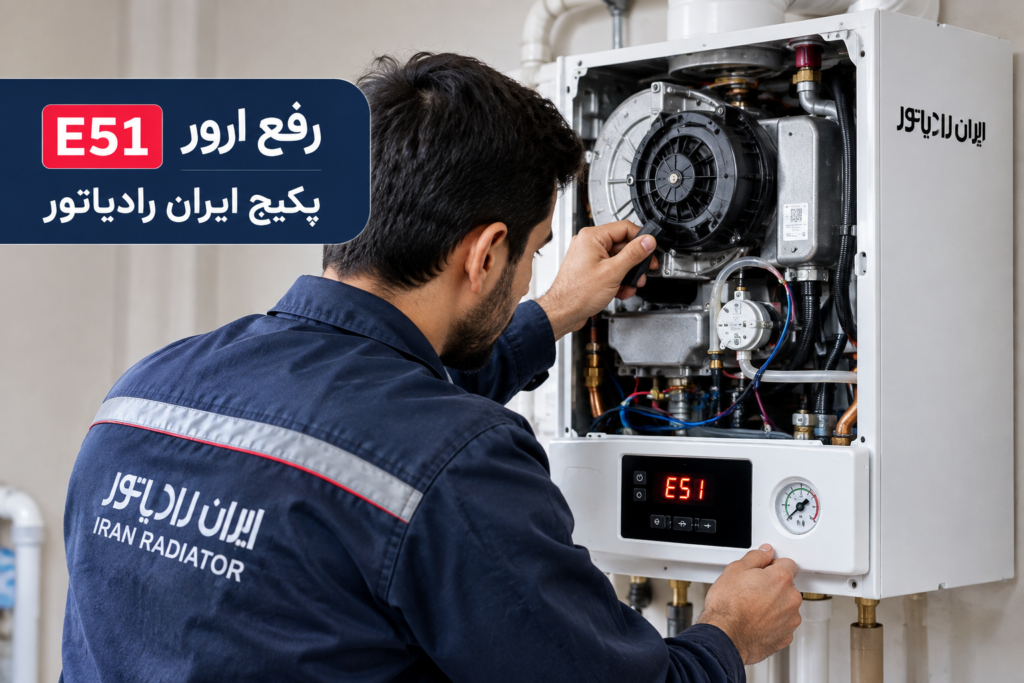 رفع ارور E51 و E50 پکیج ایران رادیاتور