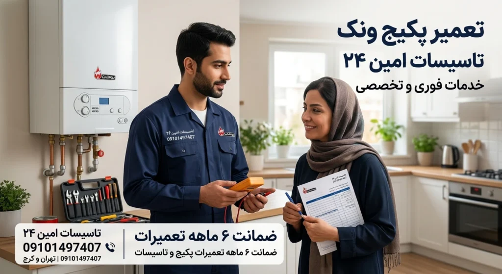 تعمیر پکیج ونک و عیب یابی پکیج دیواری